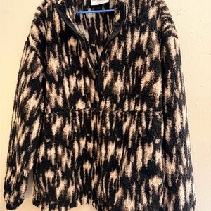 No Boundaries Black and Cream Teddy Jacket